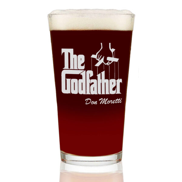 The Godfather Don Etched Pint Beer Glass Your Personalized Text 16 oz.