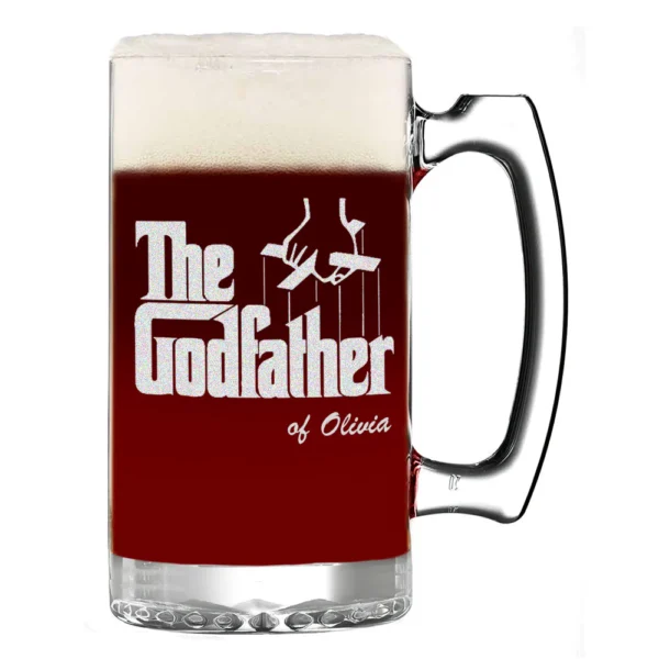 The Godfather Engraved Logo Pint Glass with your Personalized Text, 16oz (Copy)