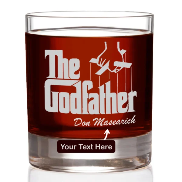 The Godfather Don Etched Rocks Whiskey Glass Your Personalized Text 11oz