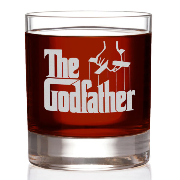 The Godfather Movie Etched Whiskey Glass - Officially Licensed, 11 oz Rocks Glass