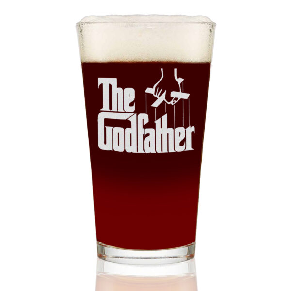 The Godfather Etched Pint Beer Glass - Officially Licensed 16oz